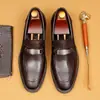 Zapatos de piel para hombre, mocasines casuales de negocios, zapatos slip-on de piel genuina, zapatos de piel cómodos y versátiles