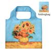 Bolsa de Compras Ecológica Transfronteiriça Nova Pintura Famosa de Van Gogh Noite Estrelada Bolsa de Armazenamento Portátil com Estampa Artística Dobrável