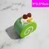 Bolo Fruta Falsa Pão Modelo Rolo Suíço Janela Geladeira Doméstica Adesivo Decoração Fotografia de Alimentos Brinquedo