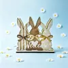 Porta Servilletas de Madera con Conejo Lindo de Pascua Transfronterizo, Soporte de Almacenamiento, Artículo Práctico de Almacenamiento y Decoración con Temática Festiva, Dos en Uno