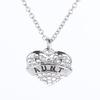 Collar de corazón de diamante completo con letras simples MOM SISTER MIMI NANA miembro de la familia de joyería europea y americana