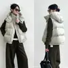 Colete puffer feminino de quatro compartimentos, estilo igual, curto, inverno, novo, tamanho pequeno, colete gilet, casaco de inverno