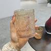 Ins Estilo Girassol Copo de Água Vintage Copo de vidro em relevo Taça de café das mulheres Internet Celebridade Cold Drink Cup Phnom Penh Household Cup