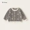 Ropa para Niños Bangxuan Estilo Otoño Ropa Cardigan de Encaje con Cuello Redondo Top para Niños Chaqueta de Punto para Niña Suéter para Niños