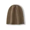 Gorro Unissex Macio de Caxemira Sem Costura Estilo Outono/Inverno Novo Borda Enrolada Espessado Quente Malha Casual Soltinho
