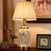 Nova luminária de mesa de cerâmica chinesa clássica para decoração de casa, quarto, sala de estar, quarto, escritório, casamento, Changming, luminária de cabeceira quente