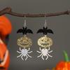 Aretes Acrílicos de Halloween Aretes Divertidos de Linterna de Calabaza Araña Fantasma Cráneo Colgante Aretes de Halloween de Dibujos Animados para Mujer