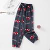 Pantalones de pijama de franela gruesos y encriptados para niños de Otoño e Invierno, Pantalones de casa de dibujos animados para niño, Pantalones cálidos con forro de forro polar de coral para bebé