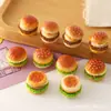 Juguete de comida realista de hamburguesa con tocino en 3D, accesorios creativos para manualidades DIY, piezas pequeñas y materiales de resina de pegamento cremoso