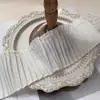 Ribete de Encaje de Gasa Blanco y Negro de 8 cm de Ancho para Accesorios de Ropa, Ropa de Muñecas Lolita, Cortinas, Decoración de Tela para Sofá