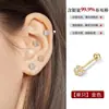 Arete de Cartílago para Oreja de Plata 999 con Aguja, Parpadeante, Completamente Incrustado de Diamante, Tornillo Retorcido para Perforación de Oreja Femenina, Arete Pequeño de Oreja de Lujo Ligero, Único, de Gama Alta