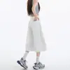 Jeans Crop de Tiro Alto Rectos de Pierna Ancha Holgados Estilo Americano Color Blanco Crudo para Mujer, Diseño Personalizado de Verano, Pantalones de Media Longitud Holgados de Pierna Ancha High Street para Mujer