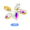 Base Dourada Quatro Garras Marquise Strass Acessórios Vidro Strass Costurados à Mão DIY Vestido de Casamento Sapato Roupa Decoração Acessórios Strass Marquise