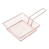 En Stock Creativa Cuadrada de Hierro Galvanizado Cesta para Freír Estilo Americano Cesta para Snacks Restaurante Mini Cesta para Pollo Frito Papas Fritas Cesta para Snacks