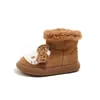 Sapatos de Algodão de Princesa para Meninas 2026 Outono Novo Estilo Sapatos Peludos Estilosos para Bebê Sola Macia Antiderrapante Botas de Algodão Quentes com Veludo