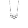 Fangxing Plata de Ley S925 Alas de Ángel Guardián Corazón Saltando Collar para Mujer Cadena de Clavícula de Verano Lujo Accesible Sentido de Diseño de Nicho