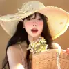 Sombrero de Playa de Paja Raffia Estilo Francés de Ala Ancha Sombrero de Protección Solar para Vacaciones en la Costa 2026 Nuevo Diseño Hueco Sombrero de Paja Parasol para Mujer