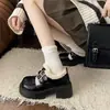 Zapatos Pequeños de Cuero Estilo Británico para Mujer 2026 Otoño/Invierno Nuevos Versátiles de Tacón Alto con Forro de Terciopelo Mary Janes Mocasines Retro de Suela Gruesa para Mujer