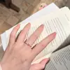 Anillo Delgado Brillo Corazón de Amatista Natural Granate para Mujer Simple Exquisito Apilable Versátil Sensación de Alta Gama Anillo para el Dedo