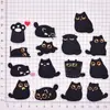 Ímã de Geladeira Animal de Desenho Animado Transfronteiriço Gato Preto Criativo PVC Borracha Macia Ímã Adesivo de Educação Infantil Adesivo Magnético DIY Atacado