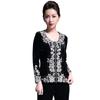 Chen Miaoyan Primavera y Otoño 2025 Nueva Ropa para Mujeres de Mediana Edad y Mayores Abrigo para Madre Terciopelo Dorado Estilo Étnico Top Bordado