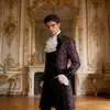 Novo Casaco Unissex em Estoque Estilo Europeu e Americano com Jaqueta Estampada da Moda, Uniforme Steampunk Retrô com Gola Alta Roupas de Performance