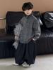 Tricô Gola Alta Meia Estilo Coreano para Meninos, Bonito e Solto, Outono e Inverno de Alta Qualidade, Tricô Botão Preguiçoso e Solto, Versátil e Descolado