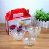 Venta al por mayor de fábrica juego de seis piezas de cuenco de vidrio con diamantes juego de cuatro piezas de cuenco de cristal juego de dos piezas de cuenco de regalo de inauguración