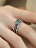 Anillo de Hoja de Bambú de Nuevo Estilo Chino para Mujer, Estilo Retro Antiguo, Anillo Abierto Versátil, Diseño Nicho, Anillo de Dedo Índice de Lujo Accesible