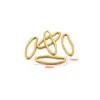 Acero Inoxidable Chapado en Oro de 18 Quilates Colgante Oval de Forma Especial Anillo O en Relieve Accesorios de Joyería para Collar DIY Venta al por Mayor Transfronteriza