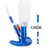 Kit de limpeza para piscinas com bocal de aspiração portátil em formato de meia-lua, jato de água potente, escova para piscina e dispositivo de sucção para esgoto.