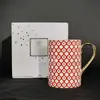 Par de Xícaras de Chá da Tarde e Pires de Porcelana Europeia Estrela de Sete Pontas Caneca Doméstica Xícara de Água Presente de Alto Valor Atacado