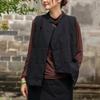 26 Inverno Novo Estilo Chinês Gola Alta Abotoado Algodão Espesso Colete com Gola Assimétrica Vintage e Acolchoado Irregular de Algodão para Mulheres