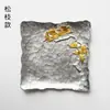Posavasos Hechos a Mano de Estaño Puro de las Dinastías Tang y Song, Posavasos Metálicos para Tazas de Té, Soportes para Tazas Estilo Japonés, Bandejas de Té Cuadradas Creativas Aislantes del Calor, Accesorios para Ceremonia del Té