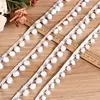 Ponto Branco Pequena Bola de Pelo Pom-Pom Renda Acessórios Feito à Mão Cortina Roupas Acessórios Têxteis para Casa Bola de Pelúcia de Nylon Renda