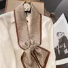 Nuevo Pañuelo Largo de Seda para Mujer en Primavera, Otoño y Verano, Pañuelo de Cuello Estampado, Pequeño Pañuelo Decorativo Moderno y Versátil
