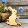 Artesanato de Madeira Novo Transfronteiriço Enfeites de Coelho Decorativos de Páscoa Criativo Mobiliário de Madeira para Casa Suprimentos para Festa de Mesa
