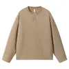 Roupa Masculina ACU Camiseta Vintage de Manga Longa com Gola Henry Canelada para Homens, Novo Produto Outono/Inverno 2026, Camiseta Base Texturizada de Caimento Solto