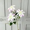 Flores artificiais de clematis para casamentos, banquetes de noivado e decoração de cena de quarto de noiva, flores artificiais para arranjos florais DIY