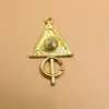 Pendente Triangular Redondo de Liga de Metal Árabe do Oriente Médio Transfronteiriço Pendente em Relevo Colar Geométrico DIY Acessórios para Mala