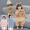 Ropa de Casa de Otoño e Invierno para Niñas, Pijamas Calientes para Bebés y Niños, Sacos de Dormir de Terciopelo Coral, Nuevos Estilos de Estilo Coreano para Otoño e Invierno para Bebés y Niños