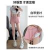 Shorts Esportivos de Verão Feminino 2026 Novo Estilo, Calça de Pernas Largas Emagrecedora com Fendas Laterais e Forro, Comprimento Três Quartos