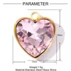 Moda Simples Vidro de Cristal Coração Aço Titânio Pingente DIY Estilo Ins Feminino Colar de Aço Inoxidável em Forma de Coração Pingente de Joia