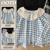 Pijama simple de verano de estilo coreano nuevo para mujer, de manga corta y shorts, dulce y lindo, ropa de casa de verano, traje de dos piezas