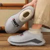 Pantuflas de Algodón para Hombre para Invierno al Aire Libre con Forro de Felpa, Pantuflas Cerradas Cálidas y Engrosadas, Zapatos de Algodón Impermeables para Adolescentes