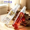Botella atomizadora transparente de vidrio de 30 ml para tónico con tapa completa, bomba de presión, líquido de esencia de perfume, botella dispensadora cosmética