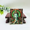 Pintura thangka de oro de Xizang cinco maestros Manjushri pasado y presente zorro de nueve colas lienzo central semi-puro pintado a mano venta al por mayor