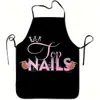 Delantal de Manicurista de Moda Transfronterizo para Salones de Uñas, Impreso en 3D, Anti-Manchas, Impermeable, Delantal Creativo y Original para el Hogar, Venta al por Mayor por Fabricante