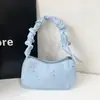Diseño único, estilo coreano, artística nueva colección 2026, bolso de axila con estampado de estrellas, bolso de hombro plisado para mujer, bolso de trabajo