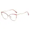 Armação de Óculos Europeia e Americana Estilo Ins Espelho Plano Feminina Tendência Metal Cortado Alto Padrão Olho de Gato Óculos com Lentes que Mudam de Cor Anti-Luz Azul Transfronteiriços